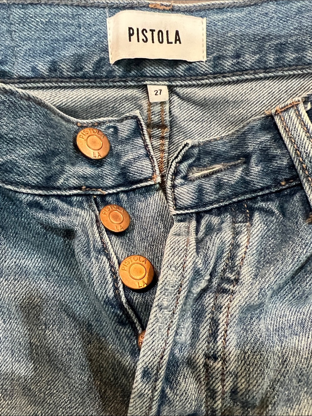 pistola Men's Light Blue Button-Fly Slim Jeans